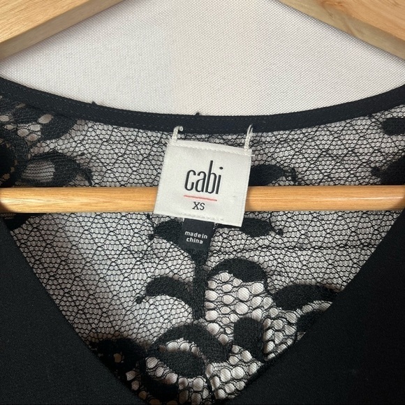 Cabi Black Tempest Lace Long Sleeve Blouse XS #3331 - Picture 4 of 4